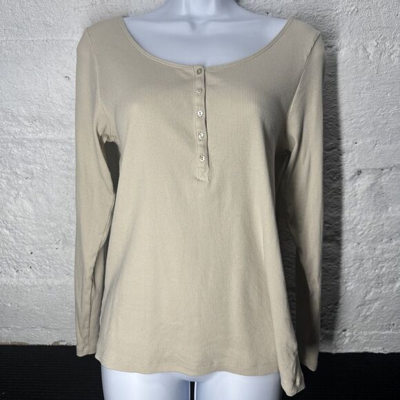 H&M Woman’s Large  Long Sleeve Cream Shirt - Picture 1 of 7